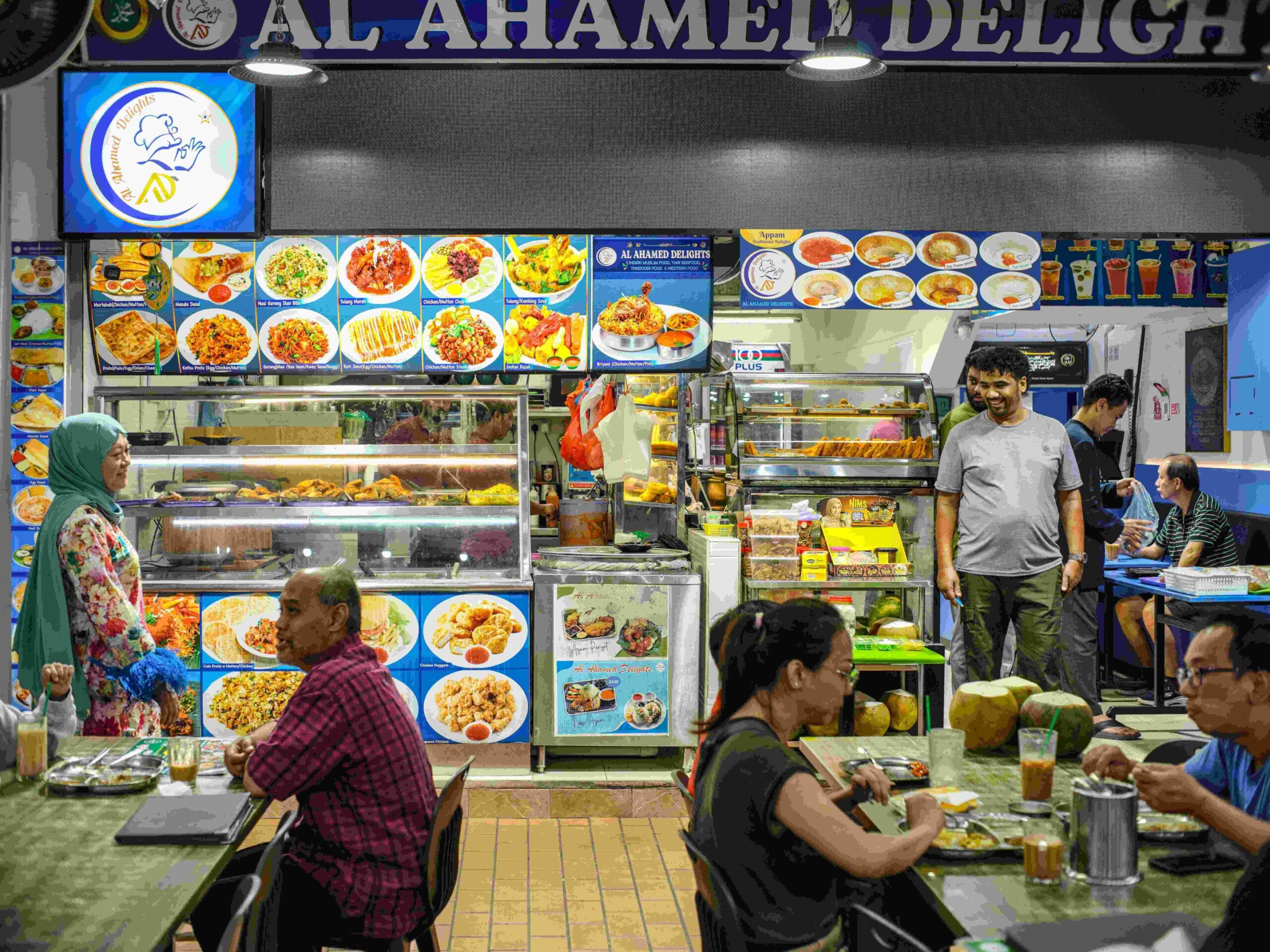 Hawker center, a common place in Southeast Asia that is filled with culinary delights.