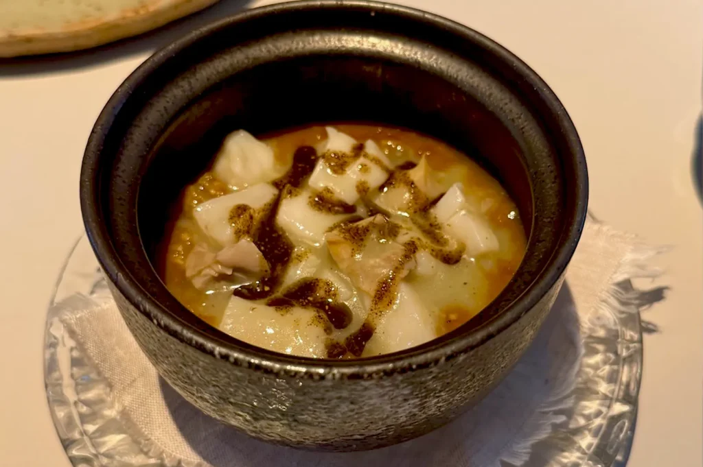 A sophisticated dish for a hot starter to choose from, the clam custard, reflecting Belimbing's unique take on local Singaporean flavors.