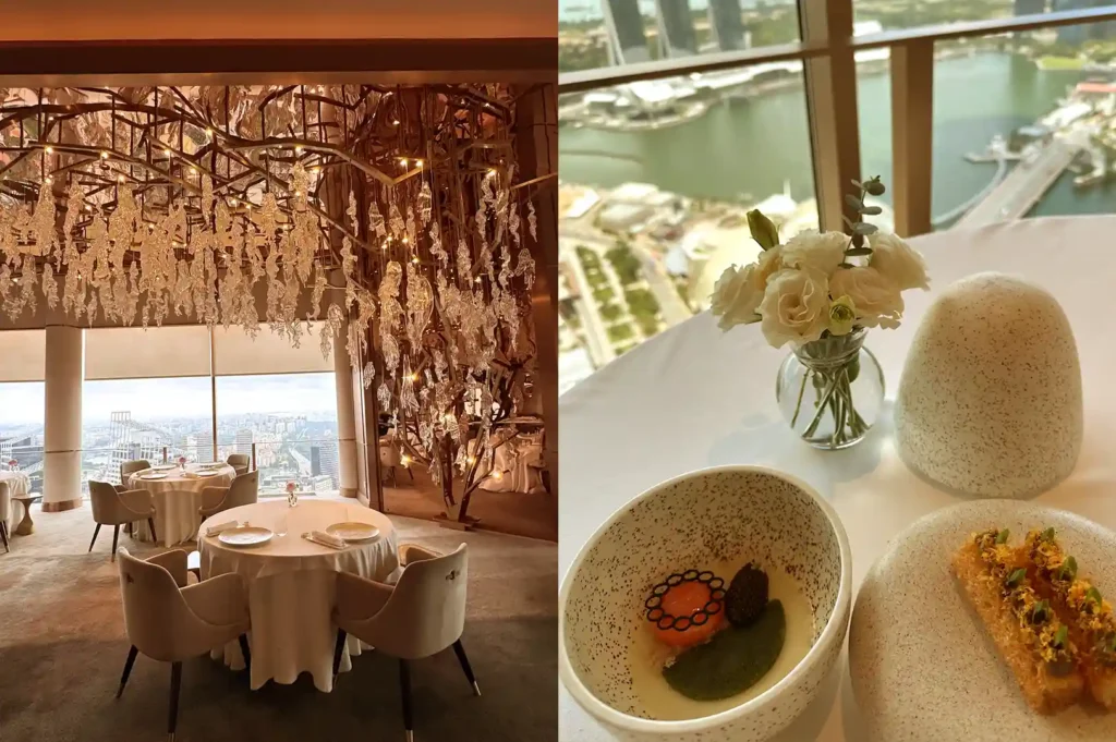 JAAN by Kirk Westaway offering modern British cuisine and a dish of Hen's Egg with caviar.
